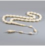 Küsen Kehribar Tesbih Beyaz Kralice ve Sedef Benzeri 9x14mm yumurta 4 Küsen Kehribar Tesbih Beyaz Kralice ve Sedef Benzeri 9x14mm yumurta 4